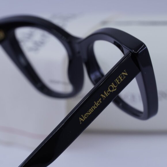 Alexander McQueen AM0305O 001 Cat Eye Eyeglasses 50mm - Black - Picture 10 of 11